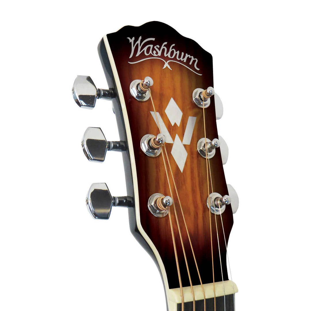 Washburn Vintage Tobacco Curly Maple Veneer Acoustic Guitar Set 