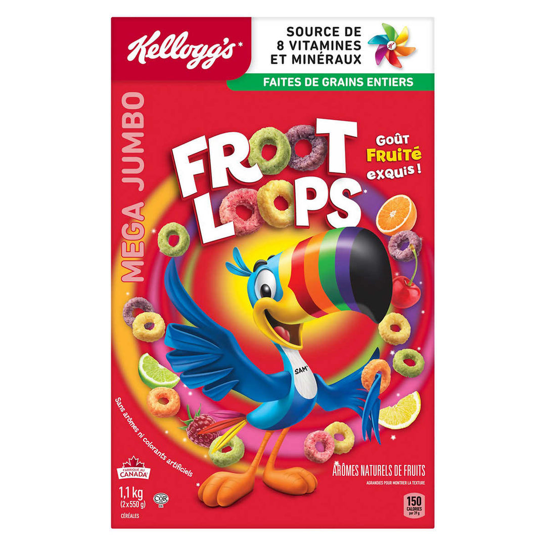 Kellogg's Froot Loops Cereal, 1.1 kg 