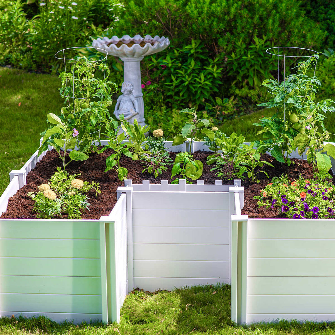 Vita - 6' x 6' Keyhole Flower Bed with Integrated Composter