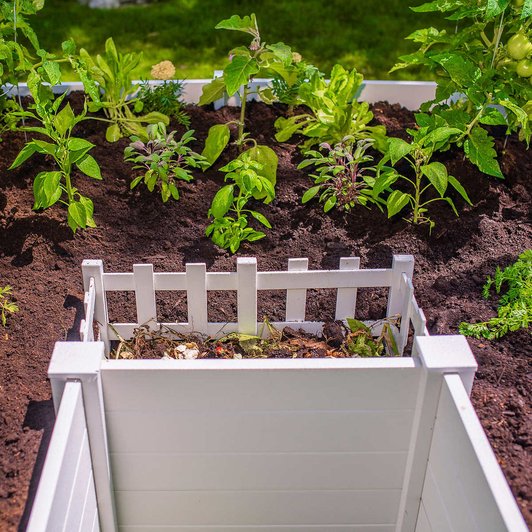 Vita - 6' x 6' Keyhole Flower Bed with Integrated Composter
