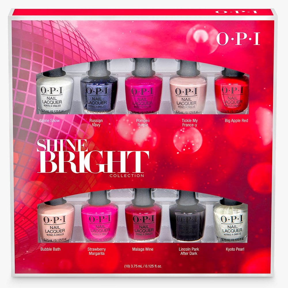 OPI Nail Lacquer 10-Piece Mini Pack, 3.75 ml